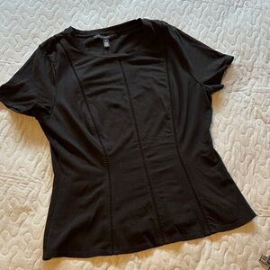 White House Black Market Black Short Sleeve Top